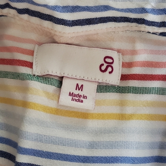 Striped Colorful Buttonndown EUC Medium - Picture 4 of 4